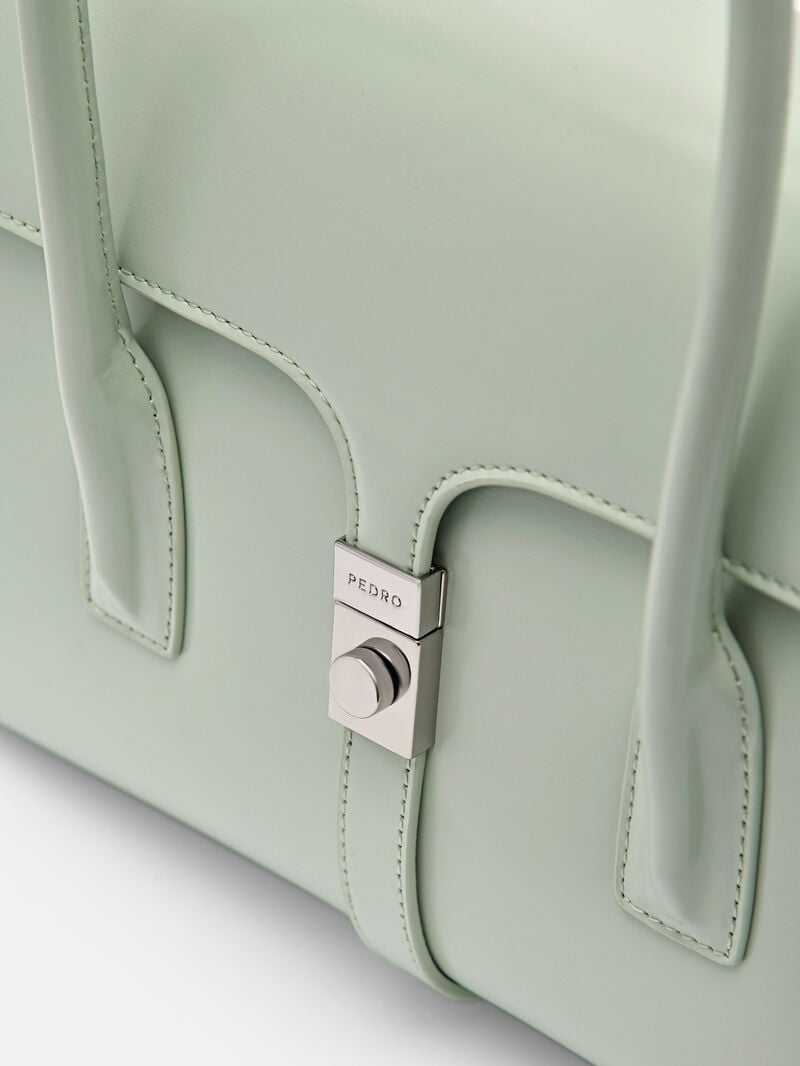 Pedro Studio Farida Leather Handbag Women Top Handle Bags Light Green | Q9Q-2040