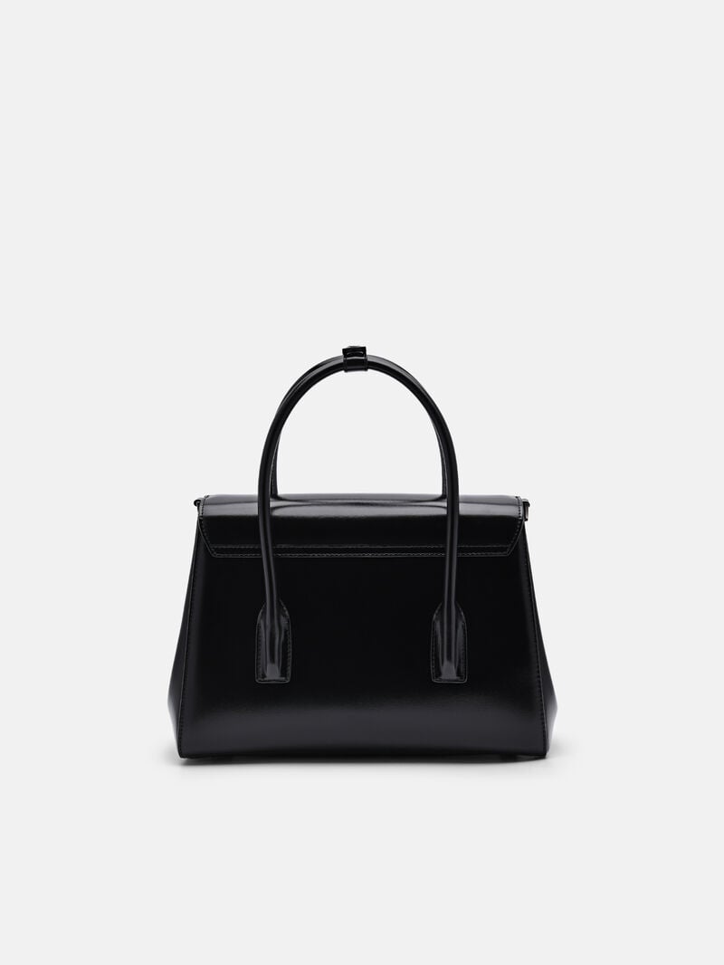 Pedro Studio Farida Leather Handbag Women Top Handle Bags Black | Q9Q-2039