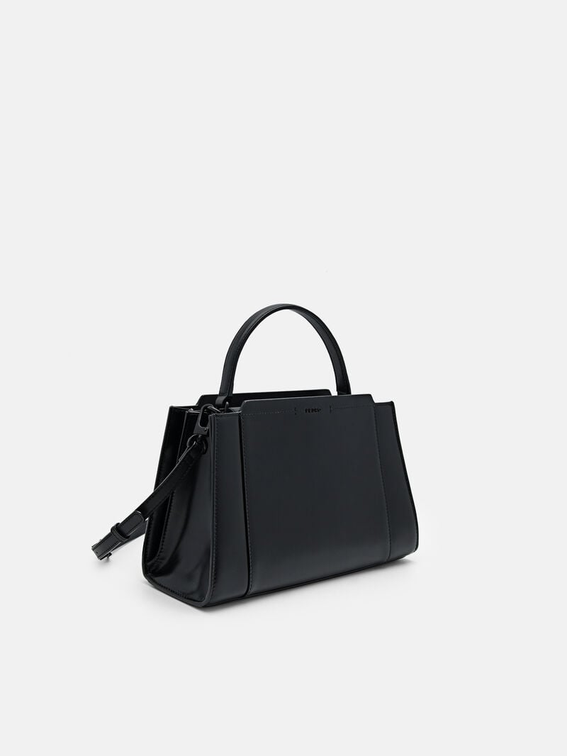 Pedro Studio Ida Leather Handbag Women Top Handle Bags Black | Q9Q-2034