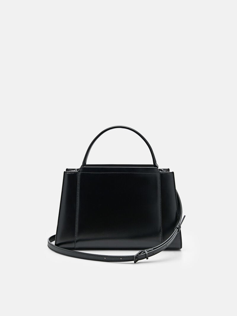 Pedro Studio Ida Leather Handbag Women Top Handle Bags Black | Q9Q-2034