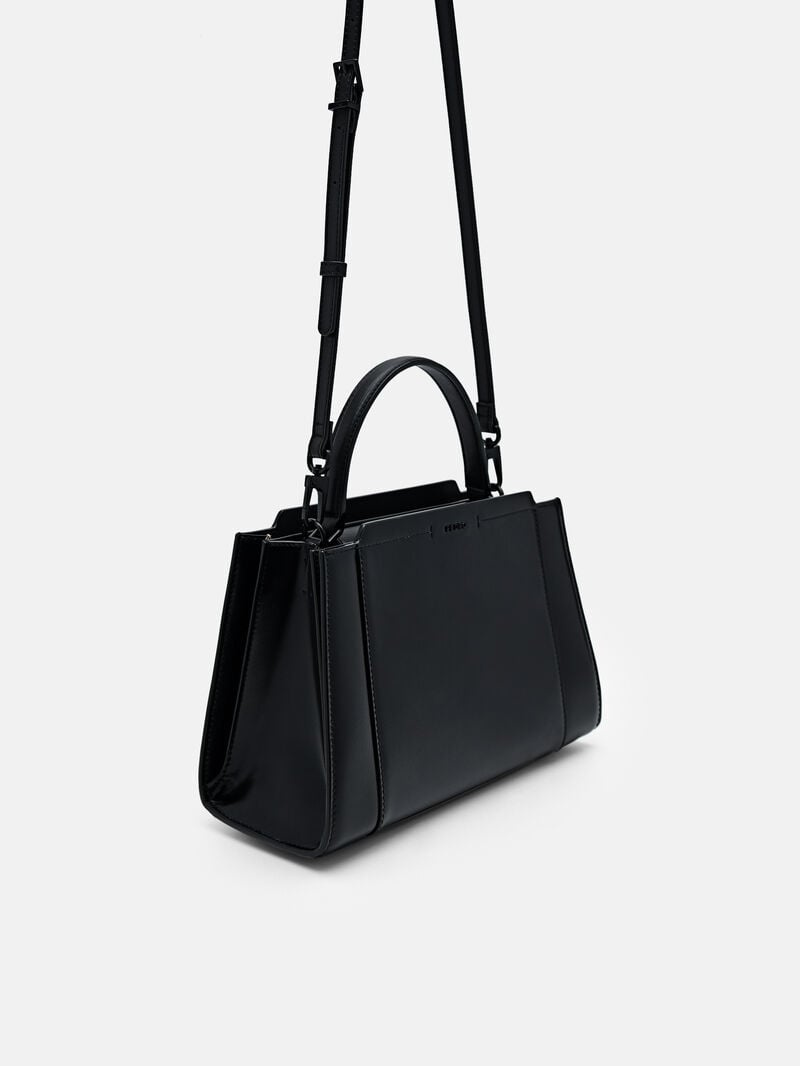 Pedro Studio Ida Leather Handbag Women Top Handle Bags Black | Q9Q-2034