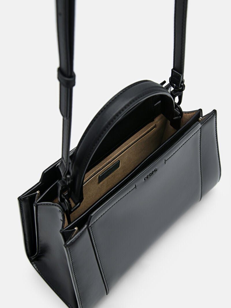 Pedro Studio Ida Leather Handbag Women Top Handle Bags Black | Q9Q-2034