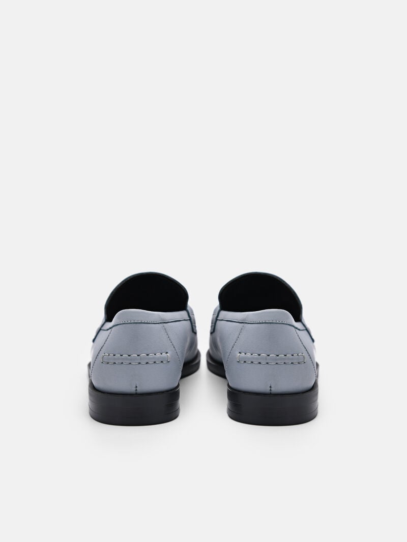 Pedro Studio Jeanne Leather Loafers Women Flats Slate Blue | Q9Q-2098