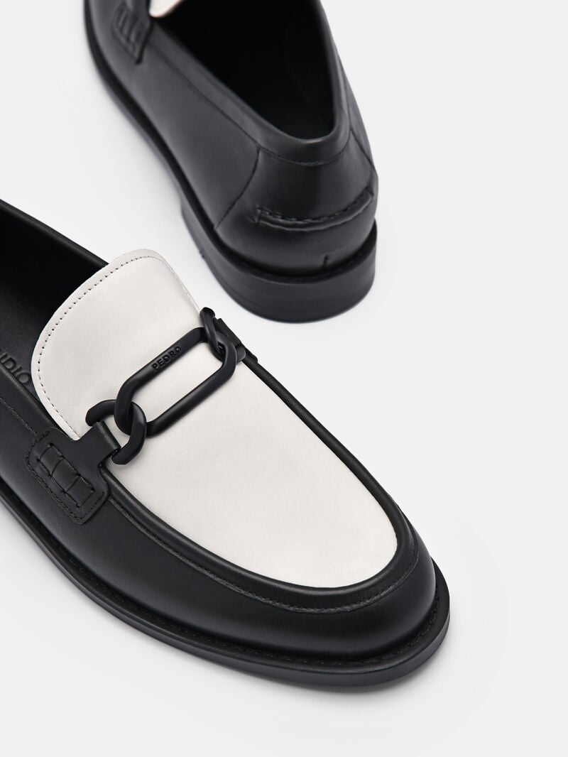 Pedro Studio Jeanne Leather Loafers Women Flats Black | Q9Q-2097