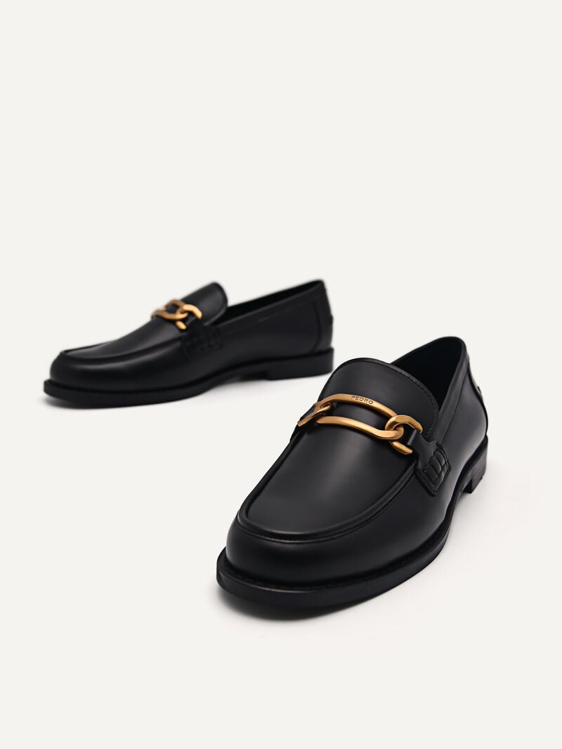 Pedro Studio Jeanne Leather Loafers Women Flats Black | Q9Q-2095