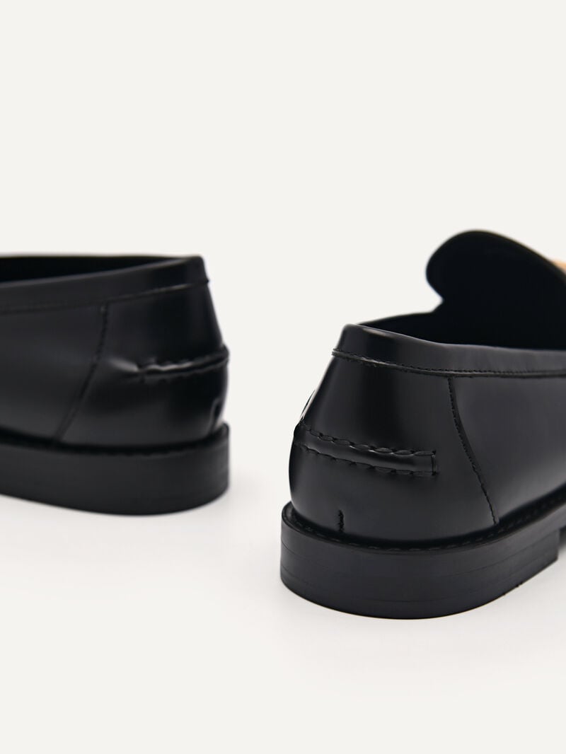 Pedro Studio Jeanne Leather Loafers Women Flats Black | Q9Q-2095