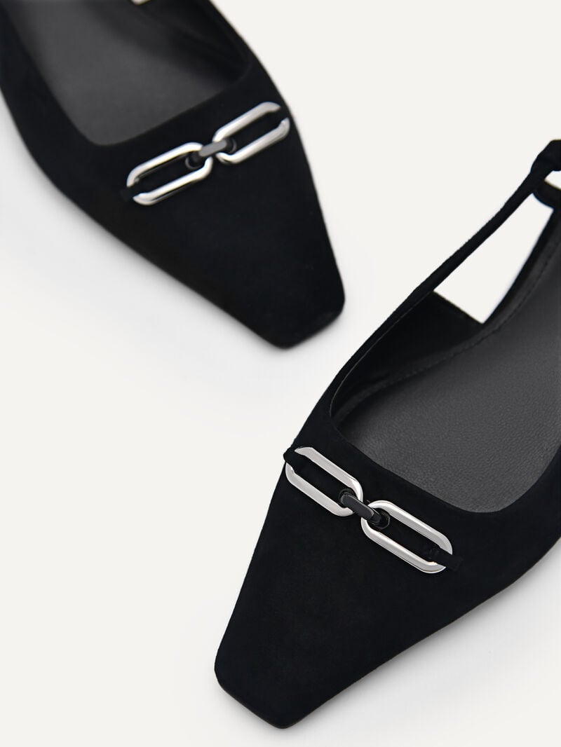 Pedro Studio Kate Leather Ballerina Women Flats Black | Q9Q-2093