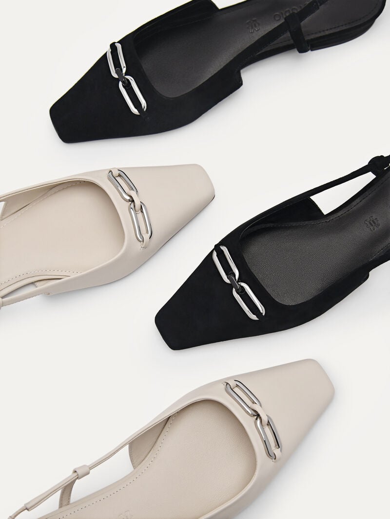 Pedro Studio Kate Leather Ballerina Women Flats Black | Q9Q-2093