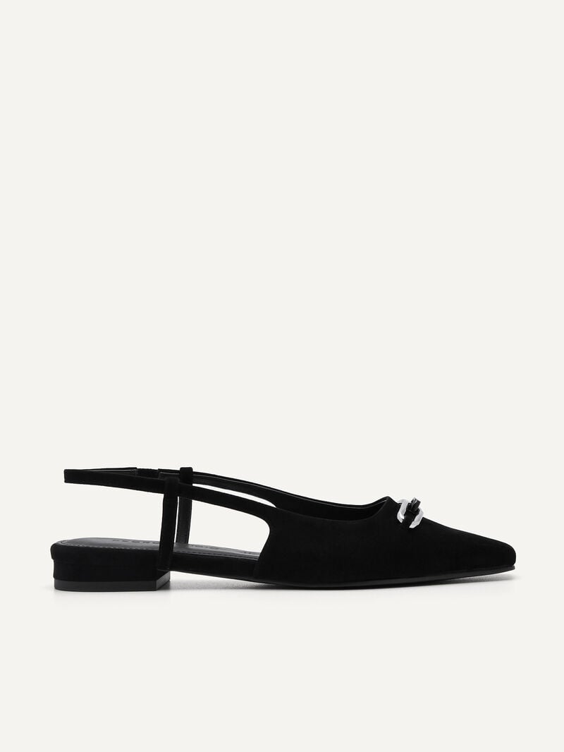 Pedro Studio Kate Leather Ballerina Women Flats Black | Q9Q-2093