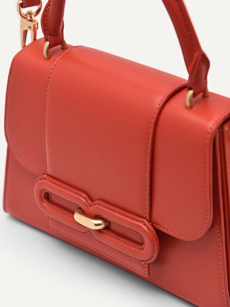 Pedro Studio Kate Leather Handbag Women Top Handle Bags Red | Q9Q-2030