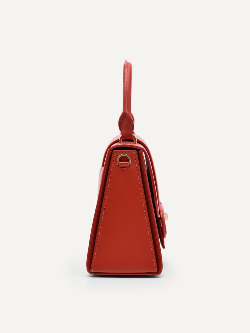 Pedro Studio Kate Leather Handbag Women Top Handle Bags Red | Q9Q-2030