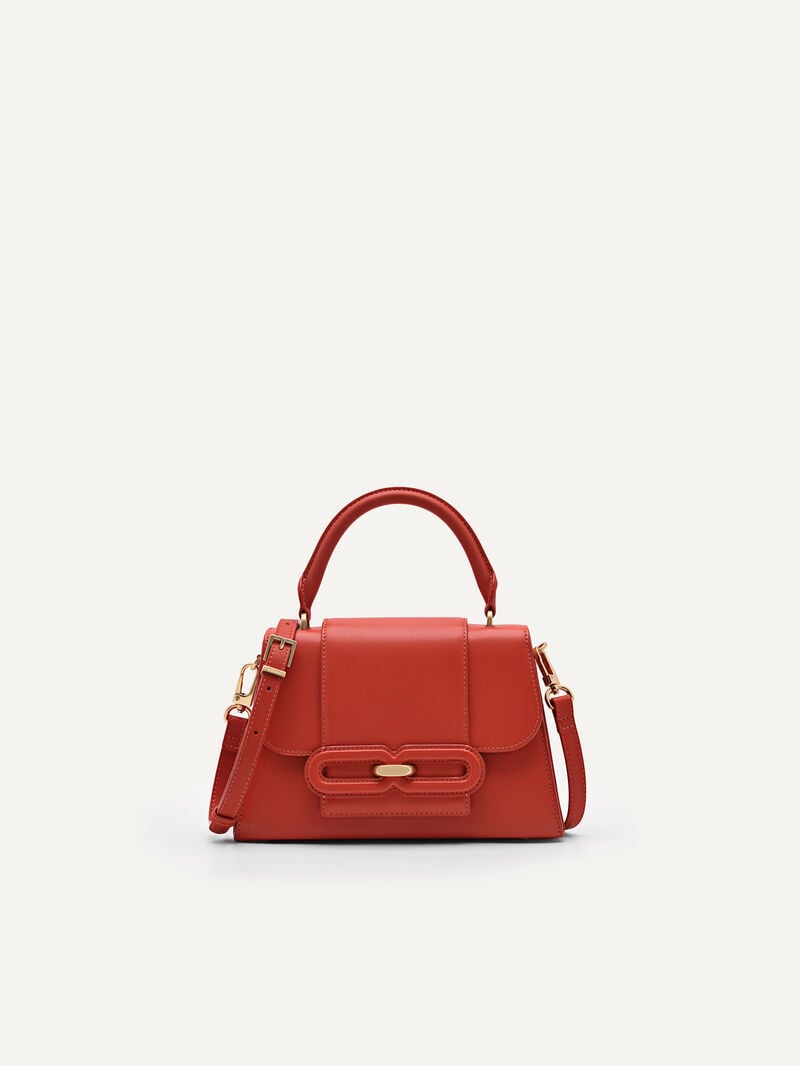 Pedro Studio Kate Leather Handbag Women Top Handle Bags Red | Q9Q-2030