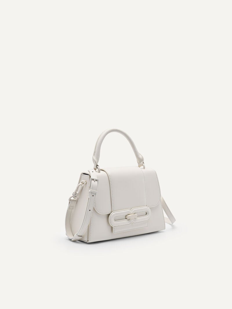Pedro Studio Kate Leather Handbag Women Top Handle Bags Chalk | Q9Q-2029