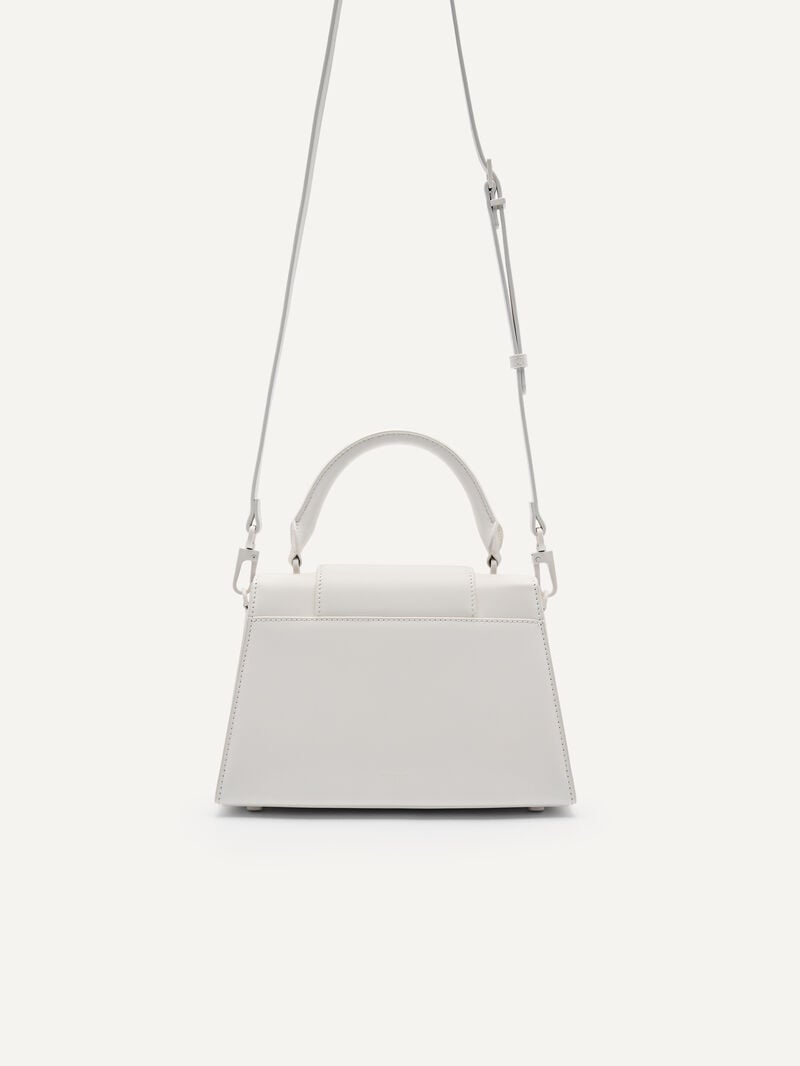 Pedro Studio Kate Leather Handbag Women Top Handle Bags Chalk | Q9Q-2029