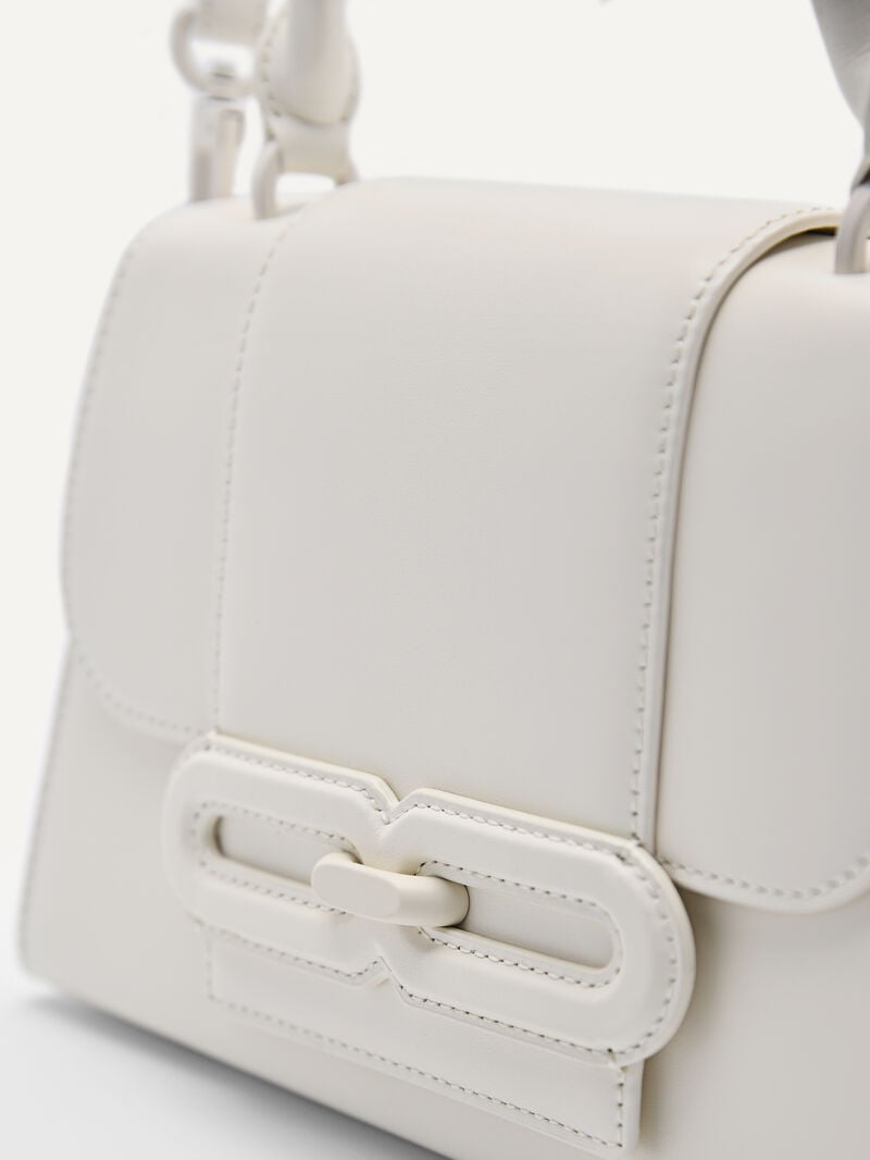 Pedro Studio Kate Leather Handbag Women Top Handle Bags Chalk | Q9Q-2029
