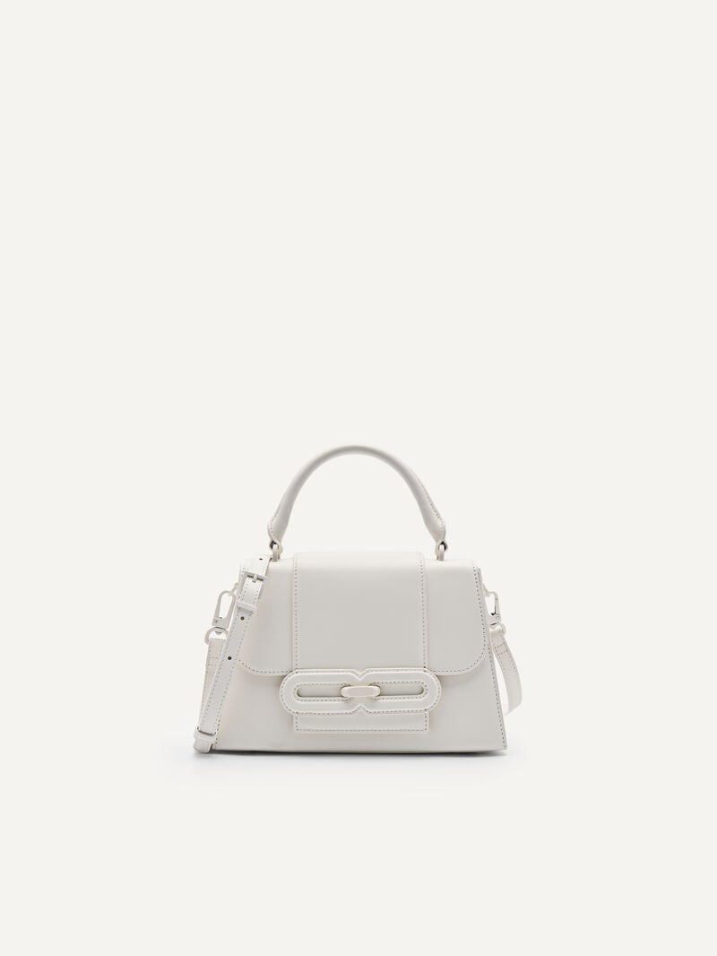 Pedro Studio Kate Leather Handbag Women Top Handle Bags Chalk | Q9Q-2029