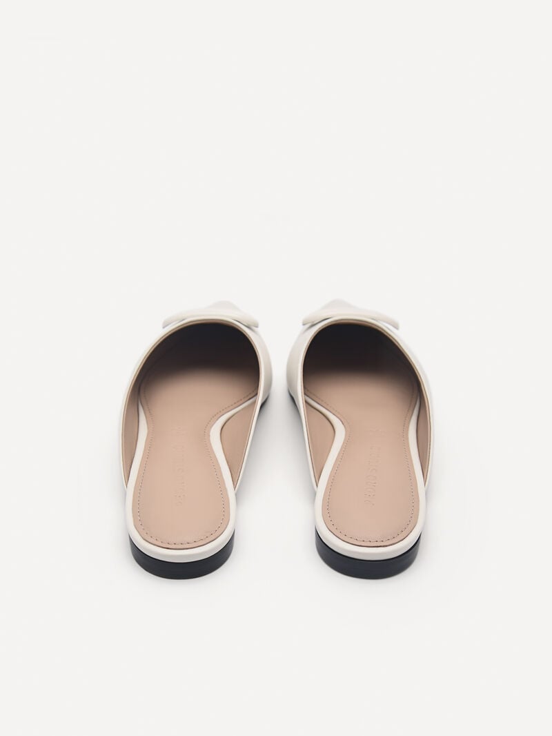 Pedro Studio Kate Leather Mules Women Flats Chalk | Q9Q-2092