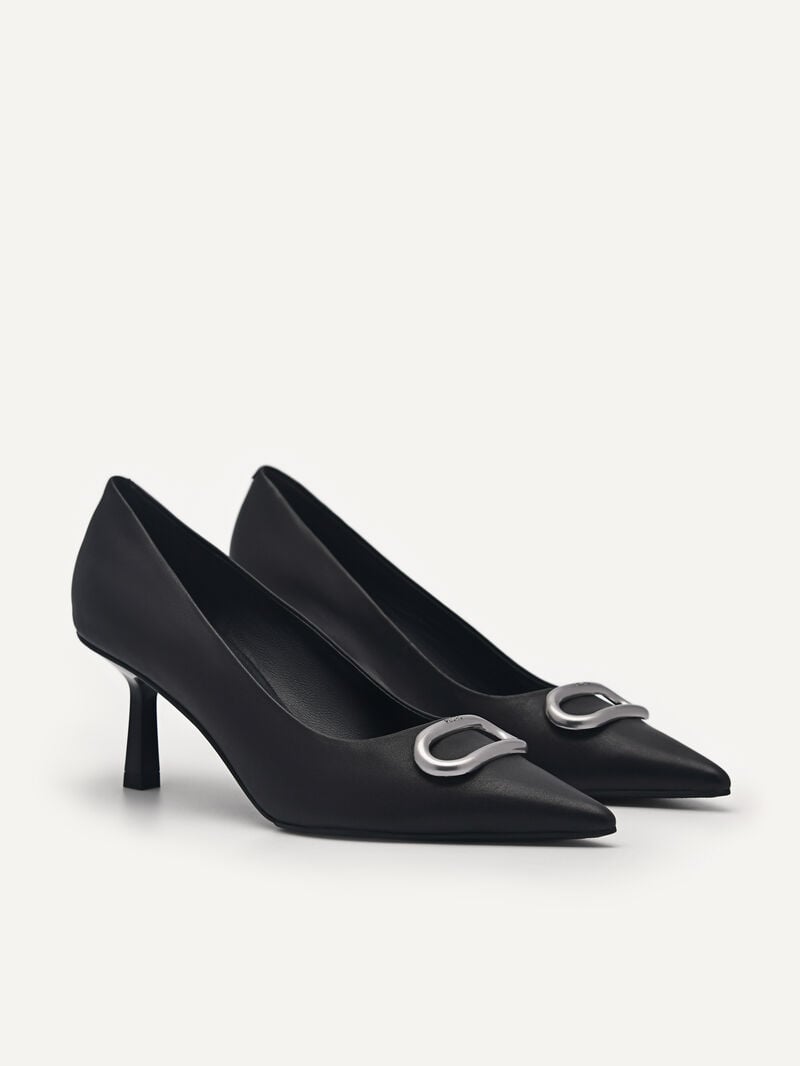 Pedro Studio Kate Leather Women Pumps Black | Q9Q-2064