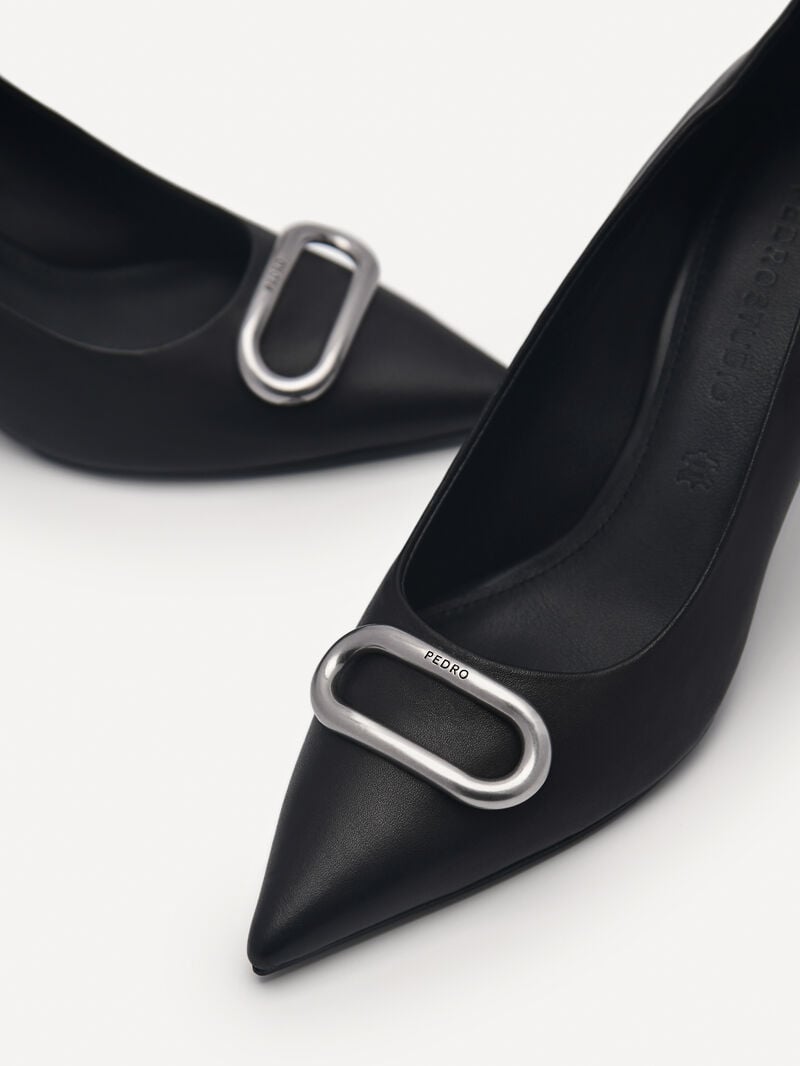 Pedro Studio Kate Leather Women Pumps Black | Q9Q-2064