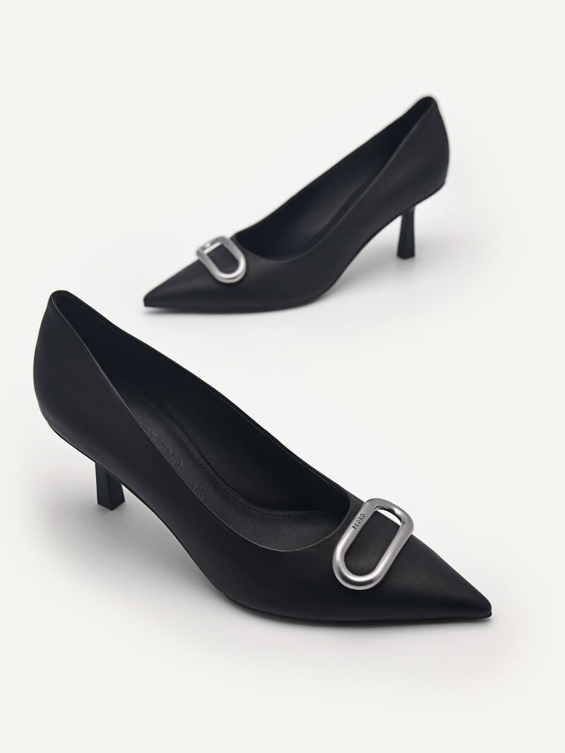 Pedro Studio Kate Leather Women Pumps Black | Q9Q-2064