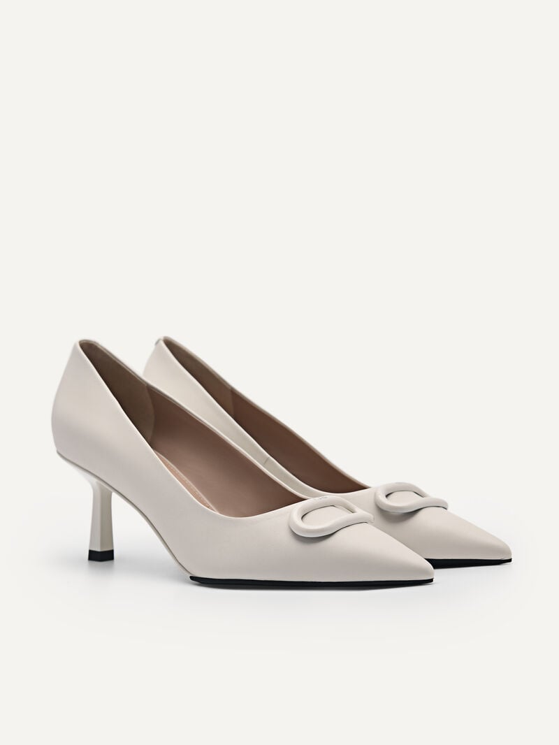 Pedro Studio Kate Leather Women Pumps Chalk | Q9Q-2065