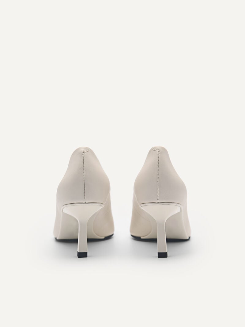Pedro Studio Kate Leather Women Pumps Chalk | Q9Q-2065