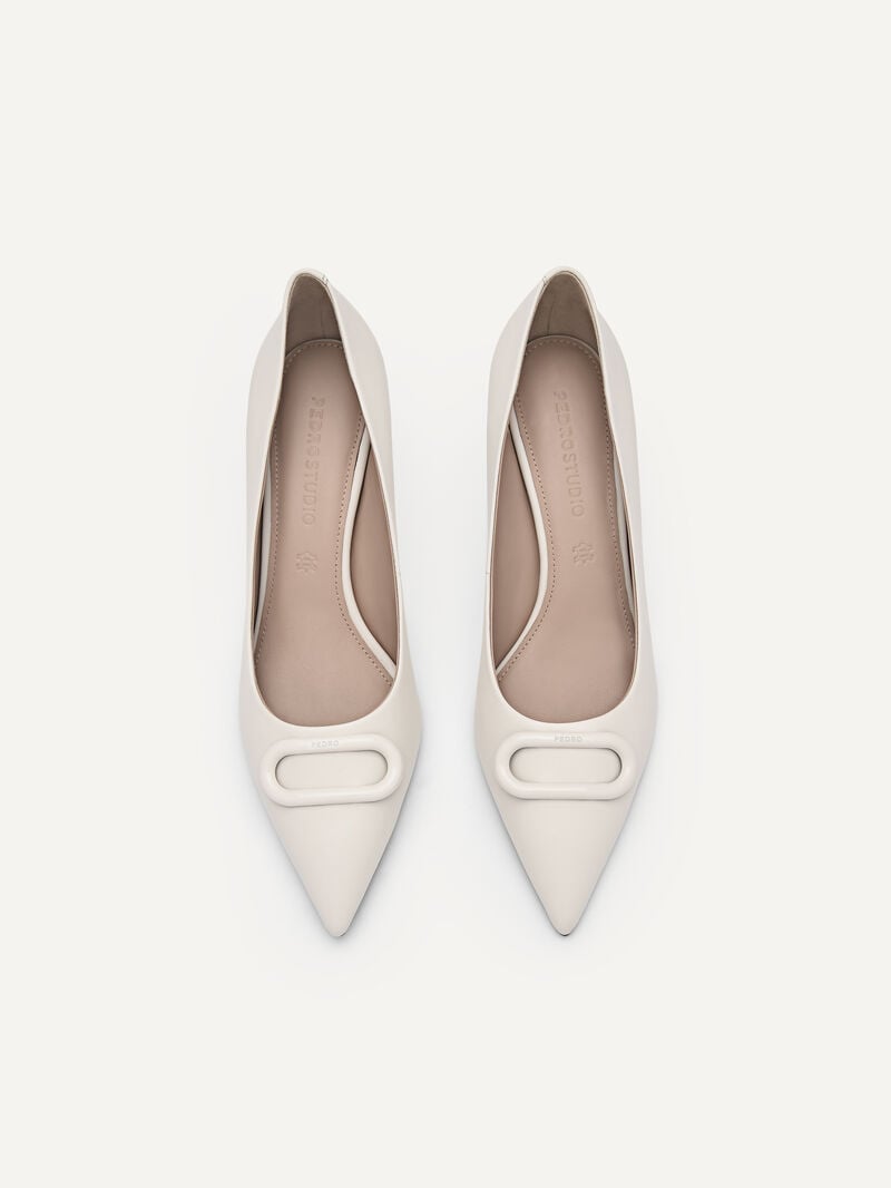 Pedro Studio Kate Leather Women Pumps Chalk | Q9Q-2065
