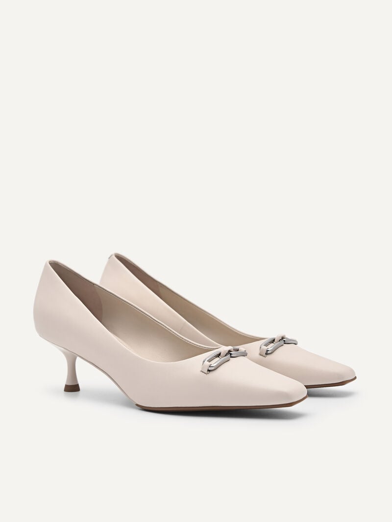 Pedro Studio Kate Leather Women Pumps Cream | Q9Q-2068