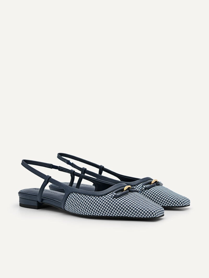 Pedro Studio Kate Woven Ballerina Women Flats Navy | Q9Q-2089