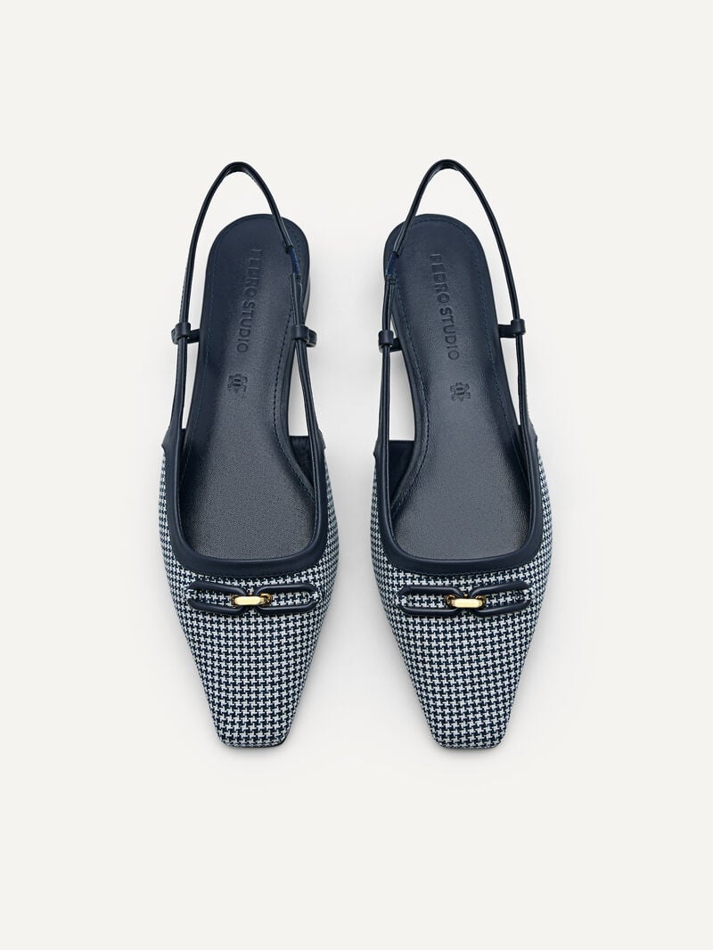 Pedro Studio Kate Woven Ballerina Women Flats Navy | Q9Q-2089