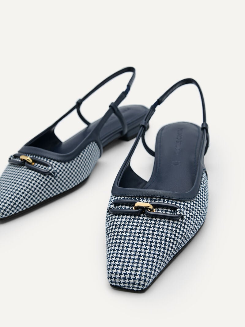 Pedro Studio Kate Woven Ballerina Women Flats Navy | Q9Q-2089