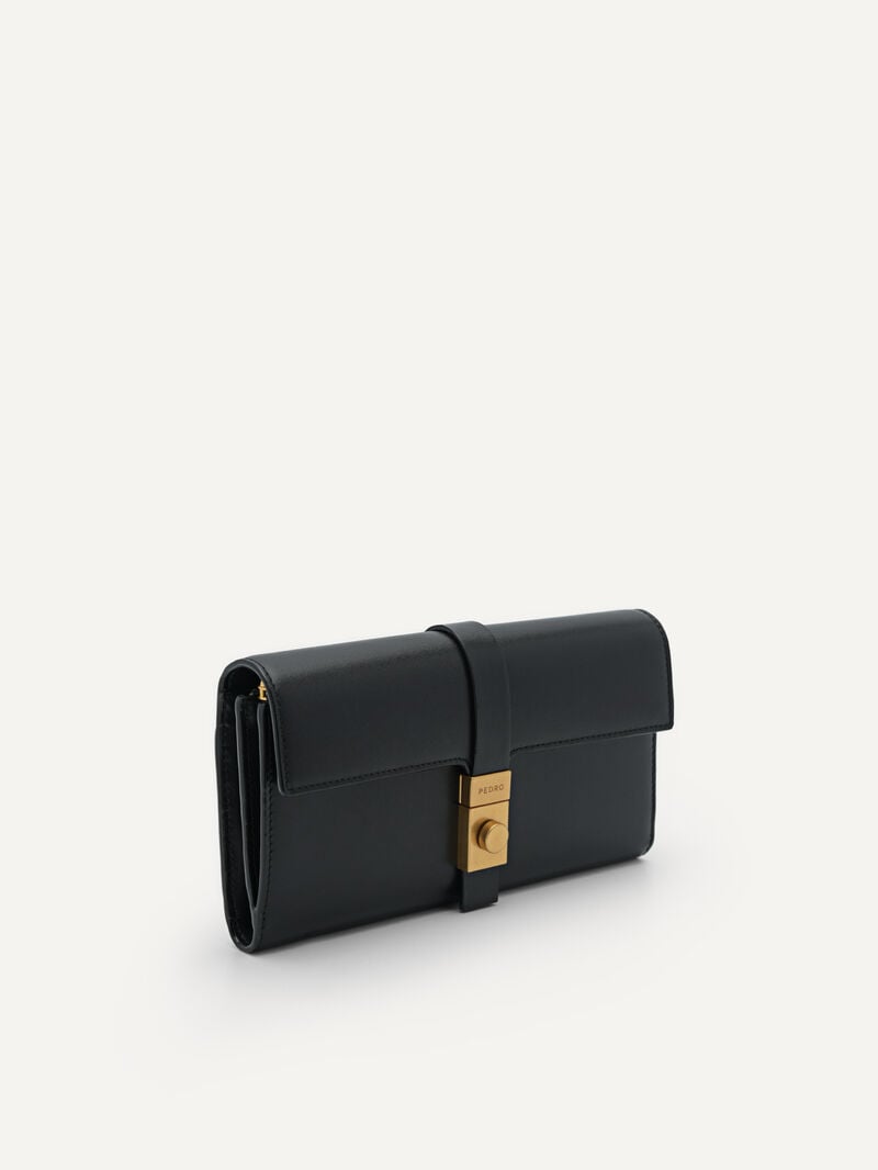 Pedro Studio Leather Bi-Fold Women Wallets Black | Q9Q-2007