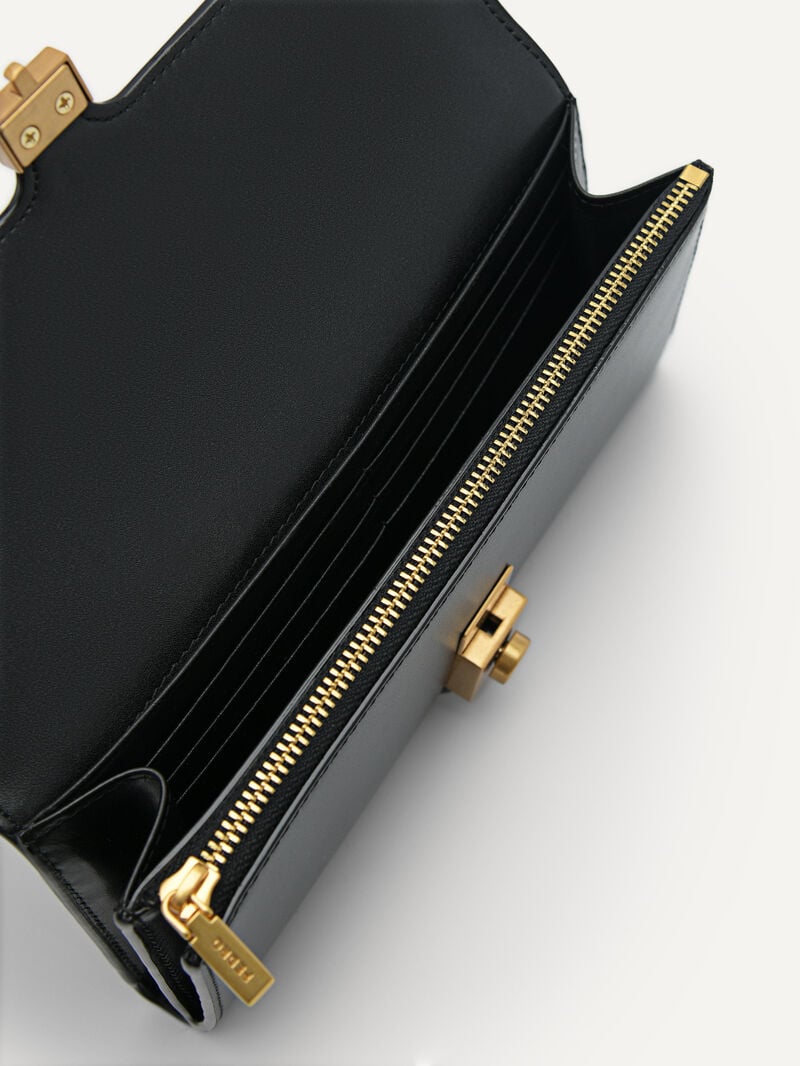 Pedro Studio Leather Bi-Fold Women Wallets Black | Q9Q-2007