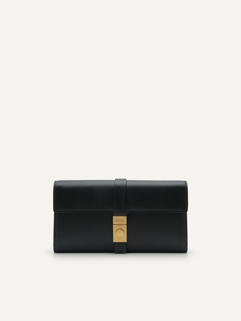Pedro Studio Leather Bi-Fold Women Wallets Black | Q9Q-2007