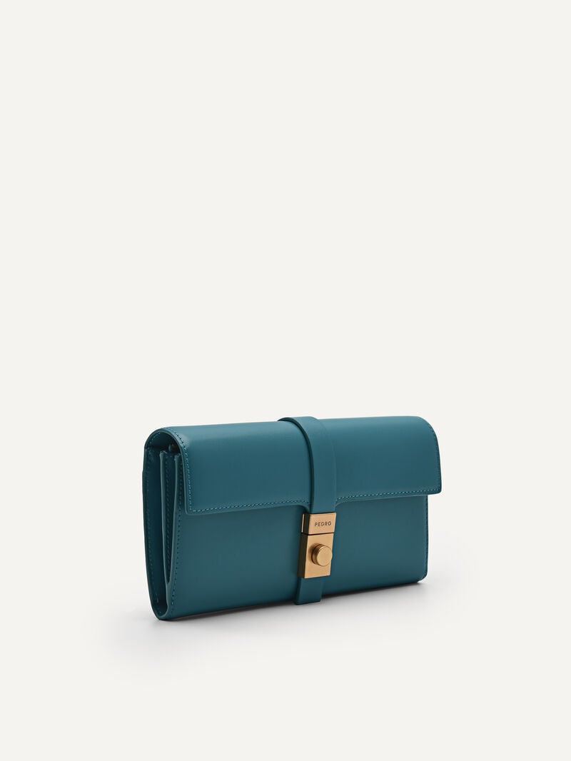 Pedro Studio Leather Bi-Fold Women Wallets Teal | Q9Q-2005