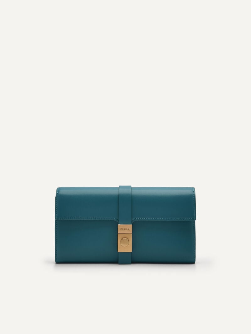 Pedro Studio Leather Bi-Fold Women Wallets Teal | Q9Q-2005