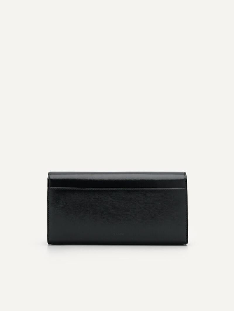 Pedro Studio Leather Bi-Fold Women Wallets Black | Q9Q-2004