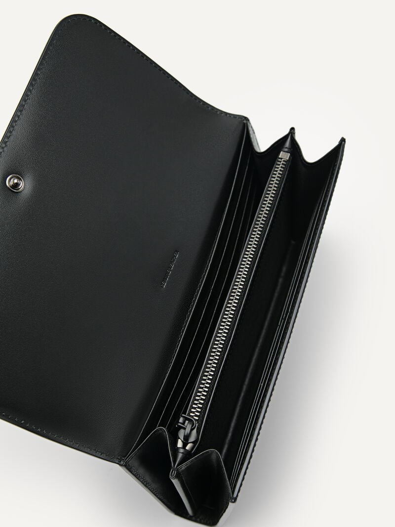 Pedro Studio Leather Bi-Fold Women Wallets Black | Q9Q-2004