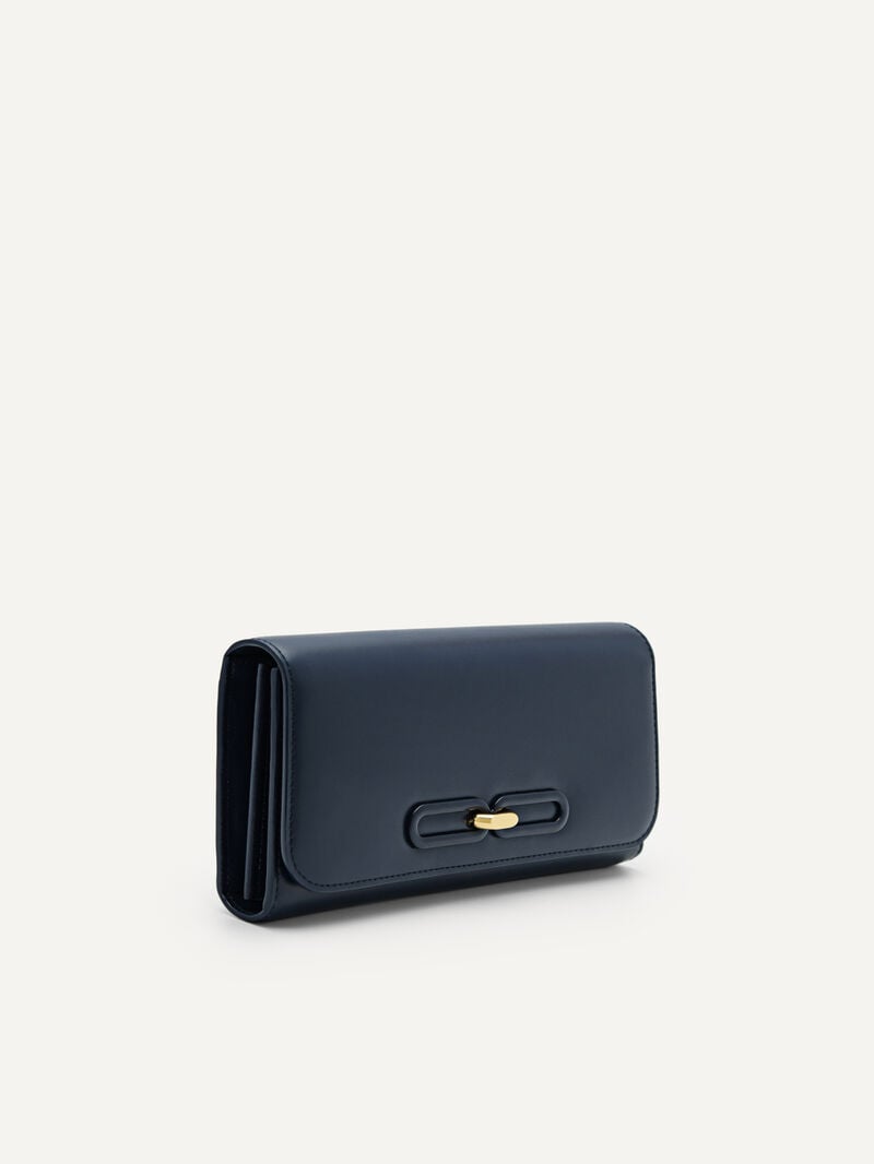 Pedro Studio Leather Bi-Fold Women Wallets Navy | Q9Q-2001