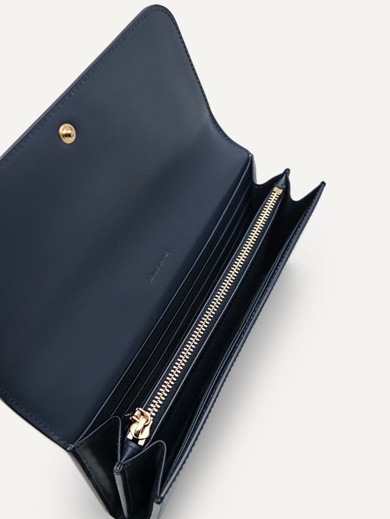 Pedro Studio Leather Bi-Fold Women Wallets Navy | Q9Q-2001