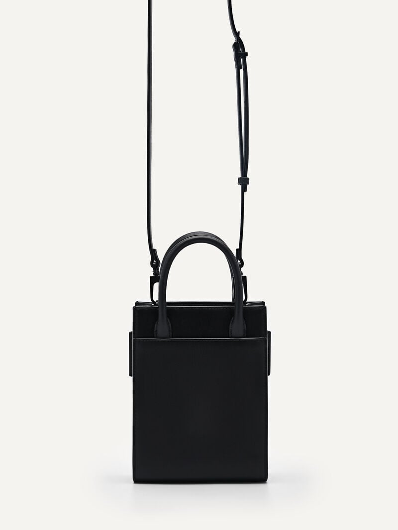 Pedro Studio Leather Phone Pouch in Pixel Women Tech Accessories Black | Q9Q-1994