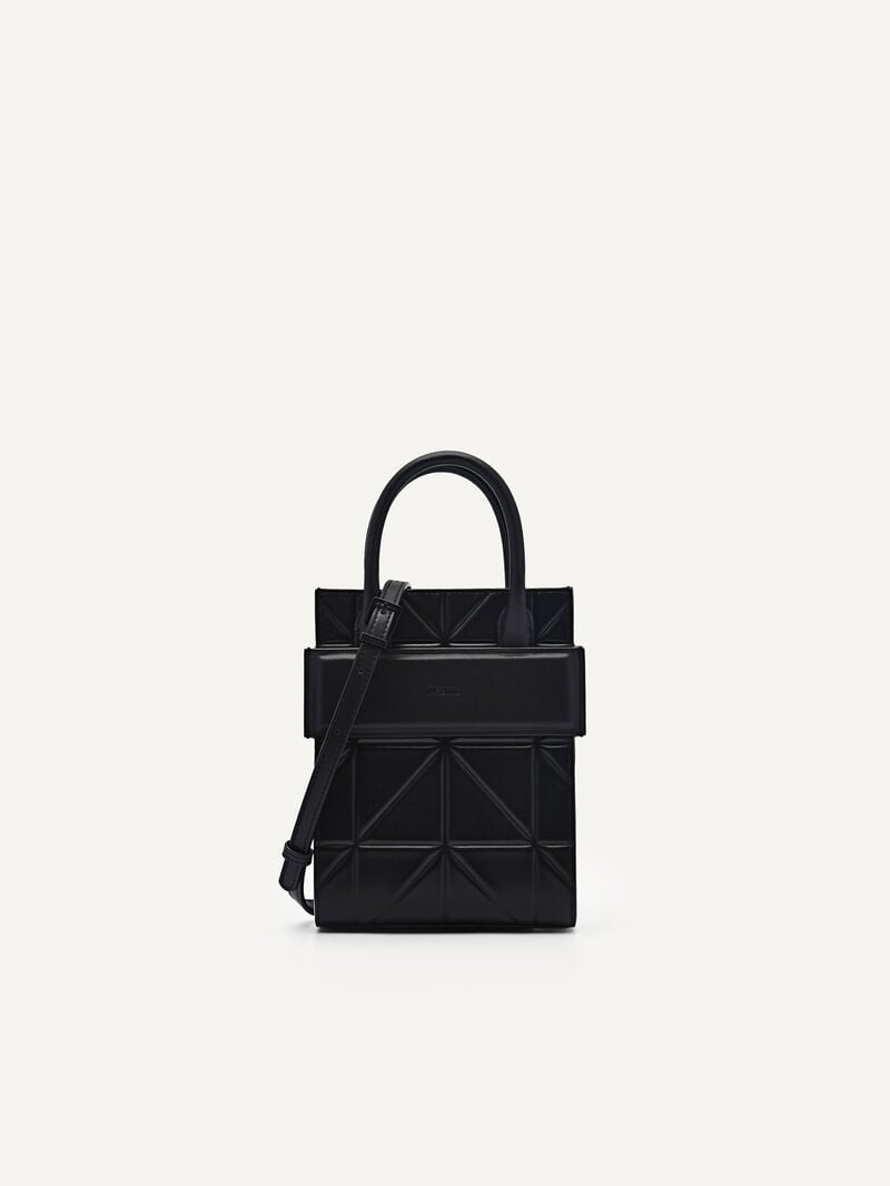 Pedro Studio Leather Phone Pouch in Pixel Women Tech Accessories Black | Q9Q-1994
