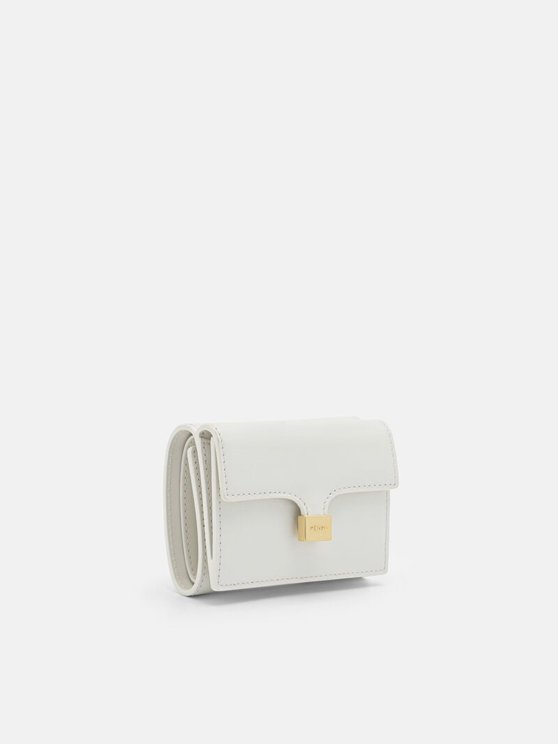 Pedro Studio Leather Tri-Fold Women Wallets Chalk | Q9Q-1977