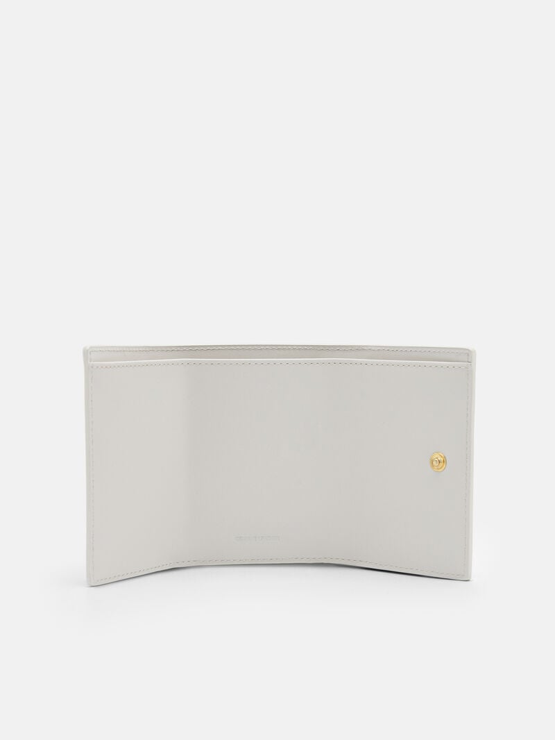 Pedro Studio Leather Tri-Fold Women Wallets Chalk | Q9Q-1977