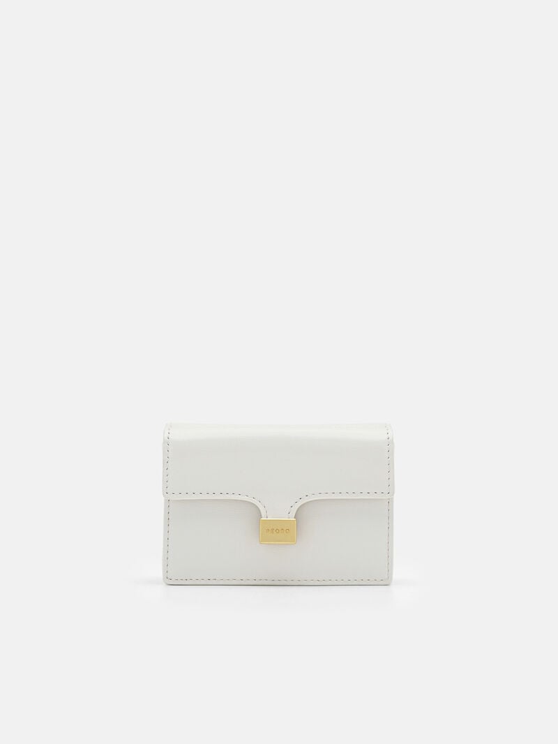 Pedro Studio Leather Tri-Fold Women Wallets Chalk | Q9Q-1977