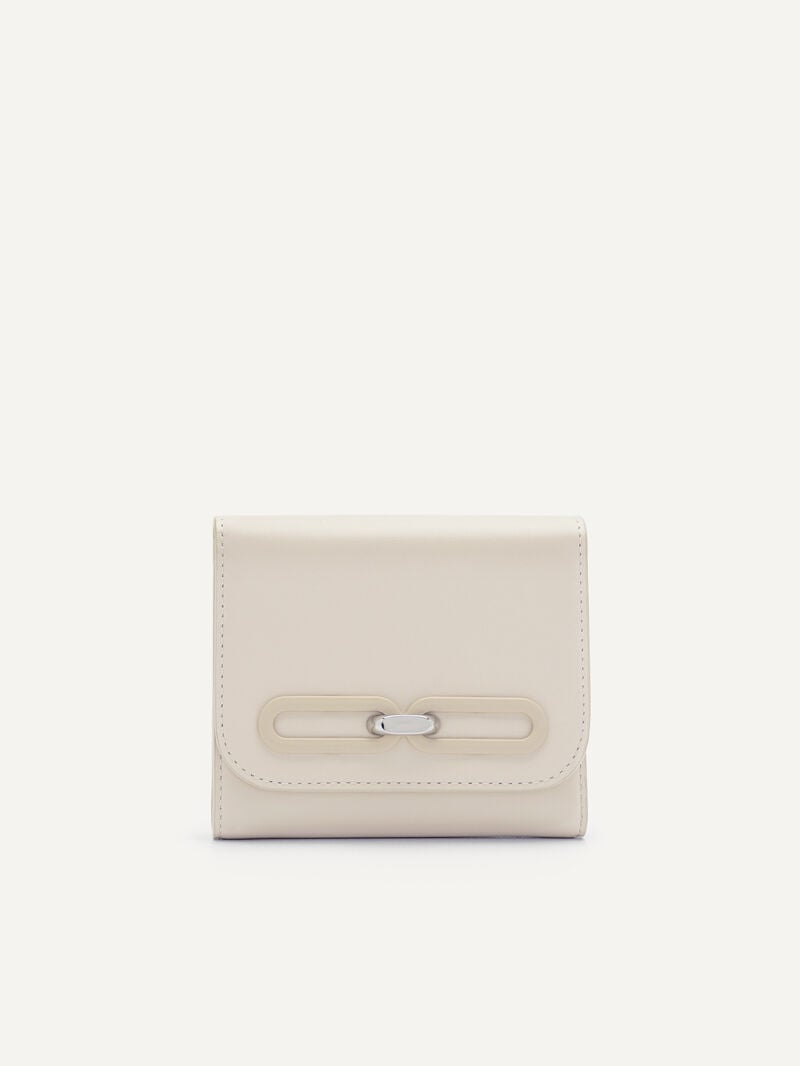 Pedro Studio Leather Tri-Fold Women Wallets Cream | Q9Q-1976