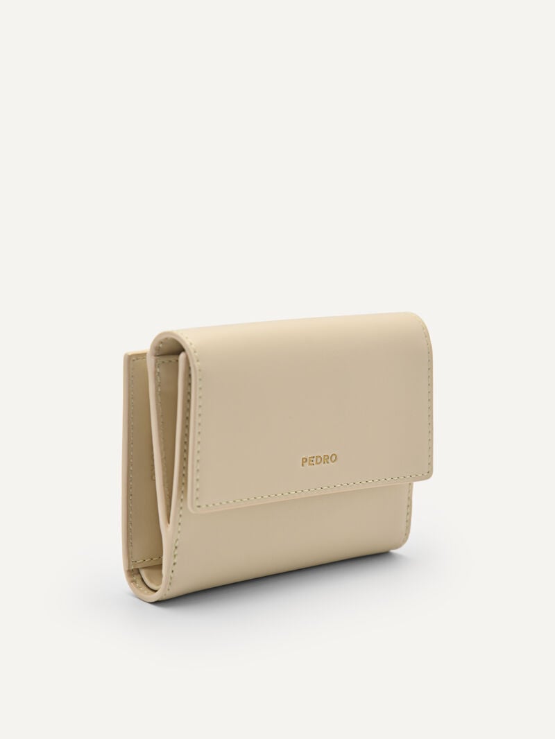 Pedro Studio Leather Tri-Fold Women Wallets Sand | Q9Q-1974