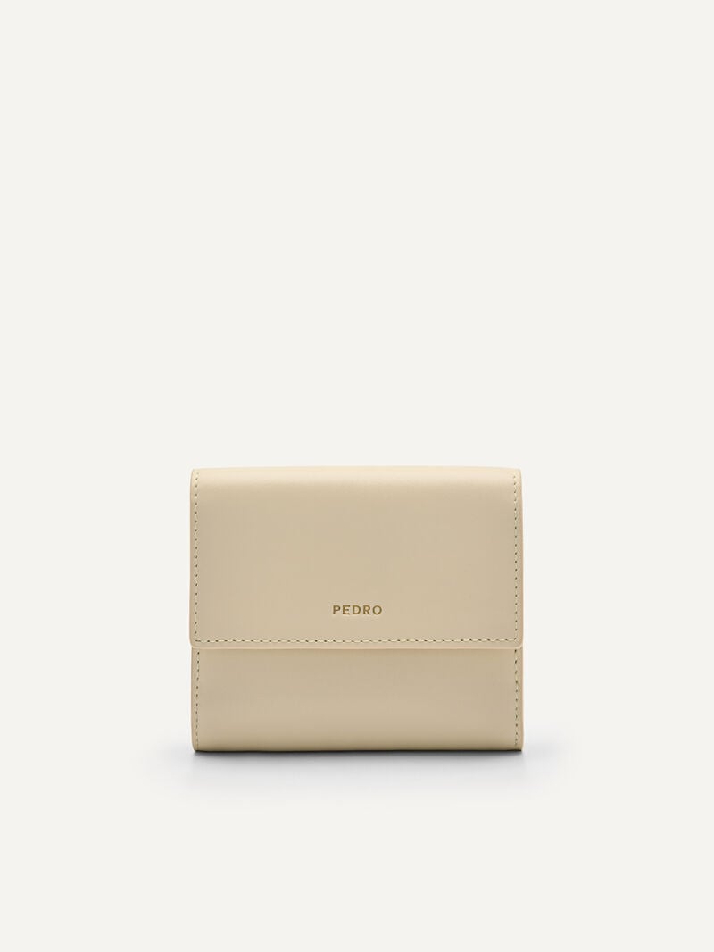 Pedro Studio Leather Tri-Fold Women Wallets Sand | Q9Q-1974
