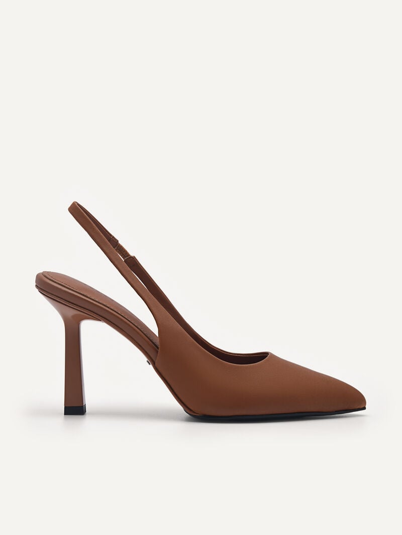 Pedro Studio Liza Leather Slingback Women Pumps Brown | Q9Q-2061