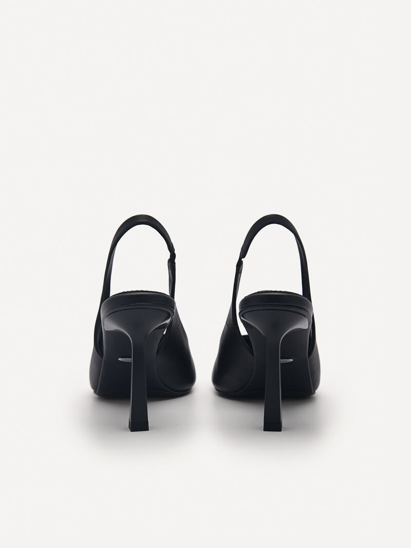 Pedro Studio Liza Leather Slingback Women Pumps Black | Q9Q-2060